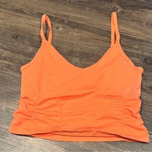 FP Movement by Free People Vibrant Orange Ruched Camisole